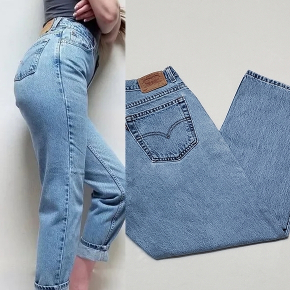 Vintage Retro Y2K Levi's 550 Relaxed Fit Husky Cut Light Wash Distressed Jeans - Picture 1 of 12